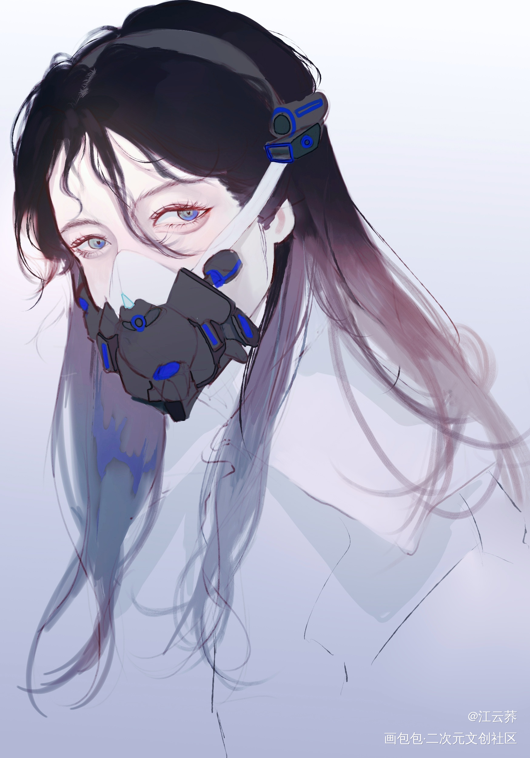 摸鱼1_平涂日系我要上首推头像插画绘画作品