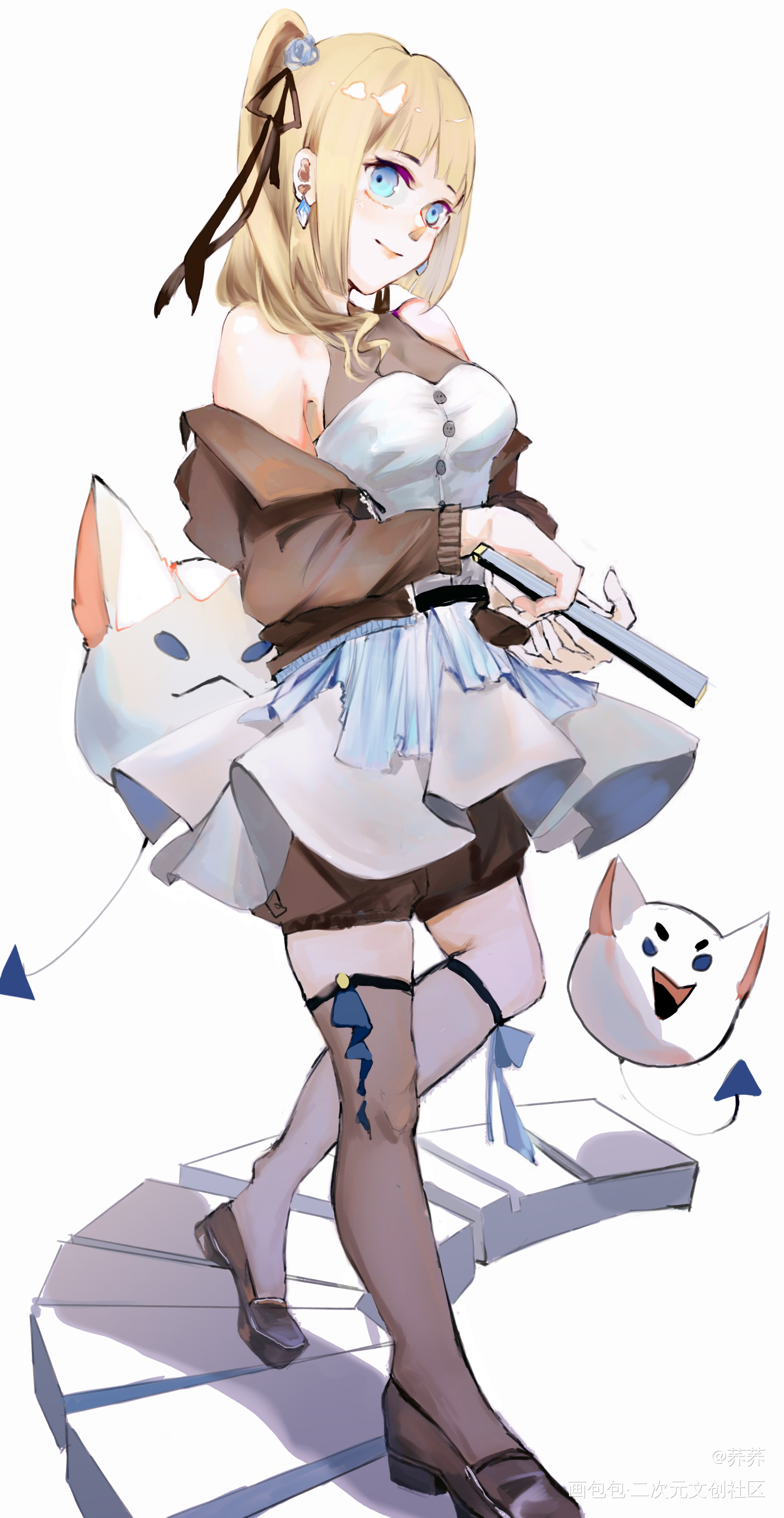 (u‿ฺu✿)_立绘平涂日系插画绘画绘画作品