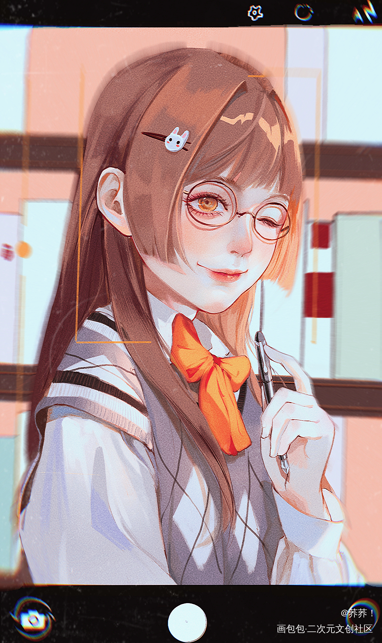 兔兔发夹_平涂我要上首推插画绘画绘画作品