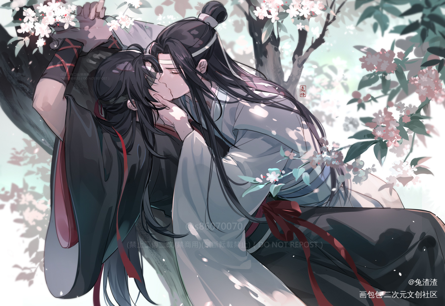 百鳳山初吻～_魔道祖师忘羡绘画作品