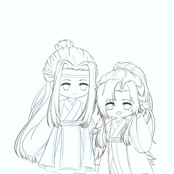 忘羡_墨香铜臭魔道祖师忘羡q版绘画作品