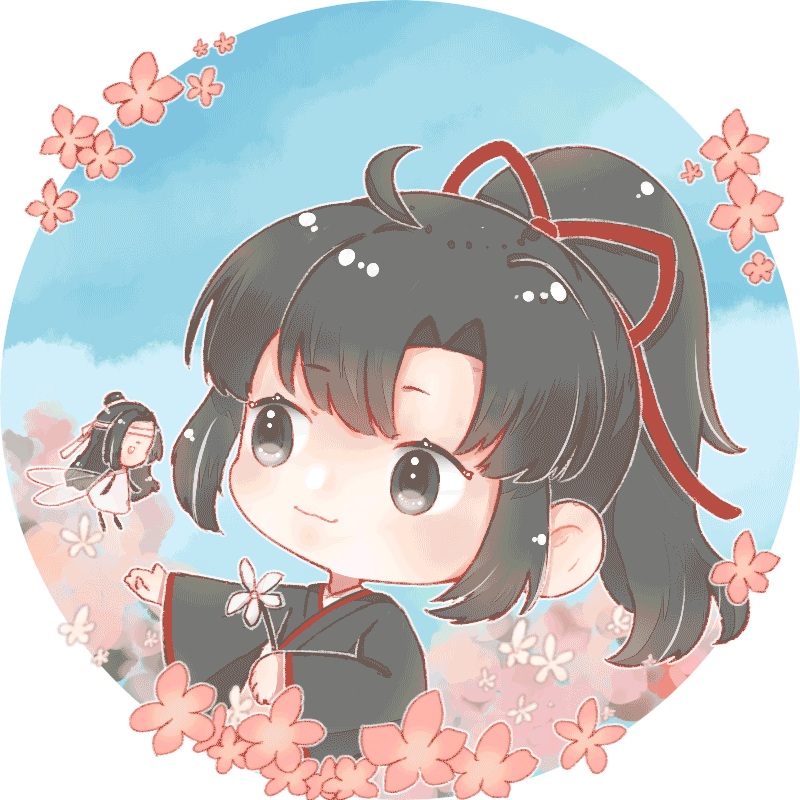 花花-小动图_魔道祖师忘羡蓝忘机魏无羡Q版墨香铜臭绘画作品