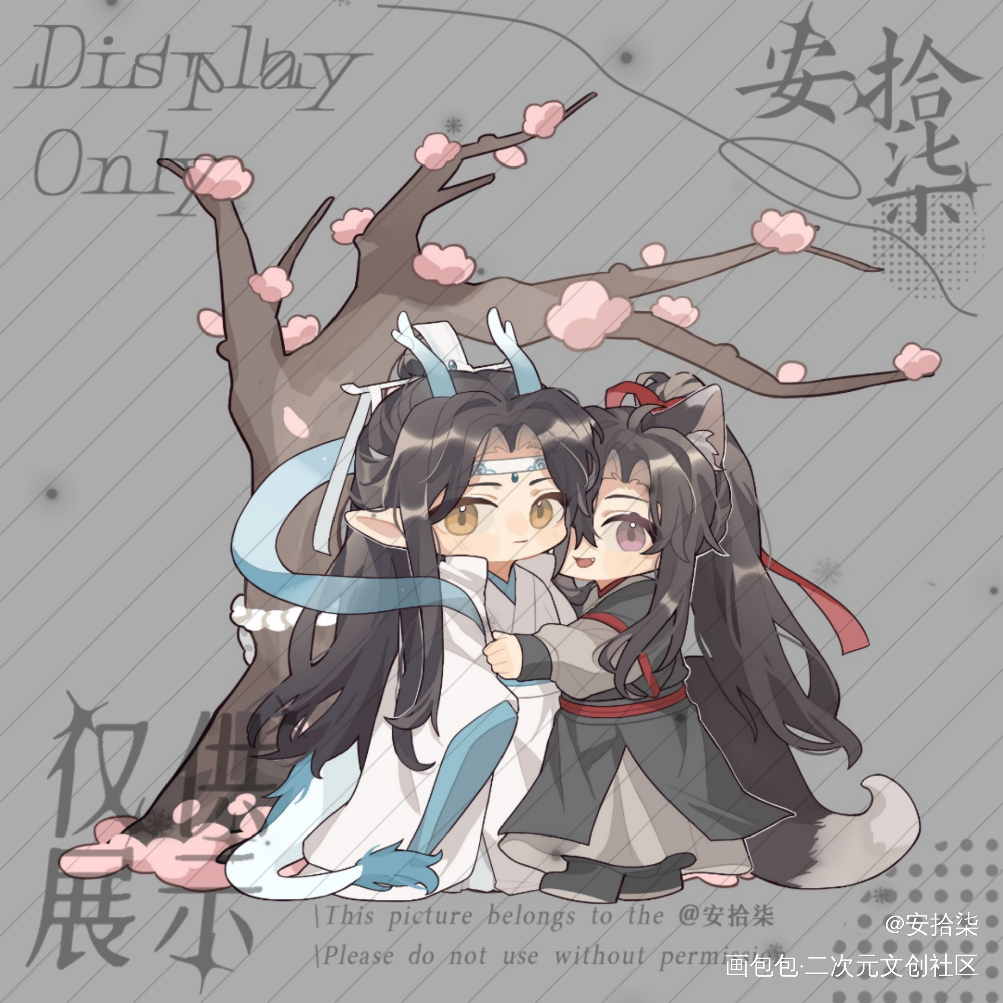 龙叽狐羡_魔道祖师忘羡蓝忘机魏无羡绘画作品