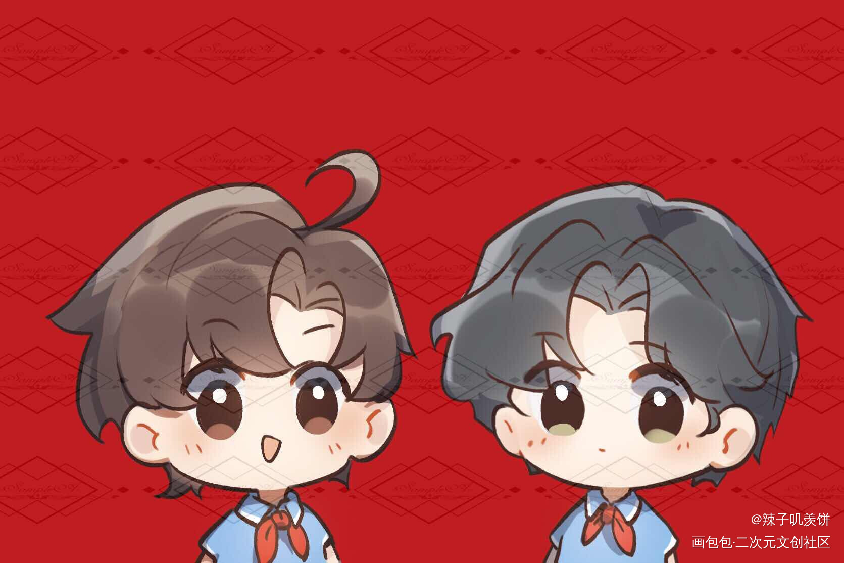 准备开色纸了哦 ٩(๑′0`๑_魔道祖师忘羡绘画作品