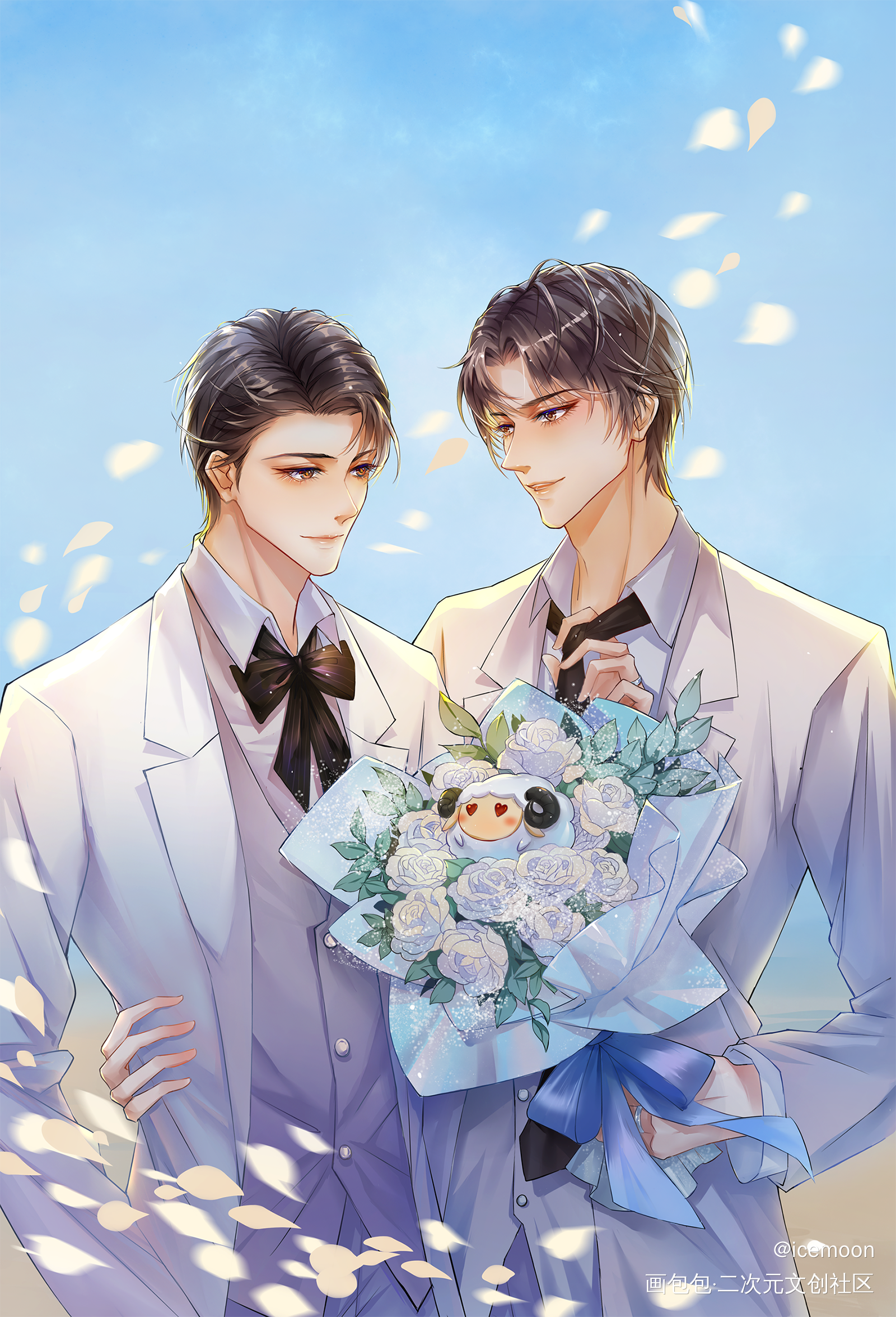 谁把谁当真～结婚哒_谁把谁当真188男团妹叔黎朔赵锦辛日系绘画作品