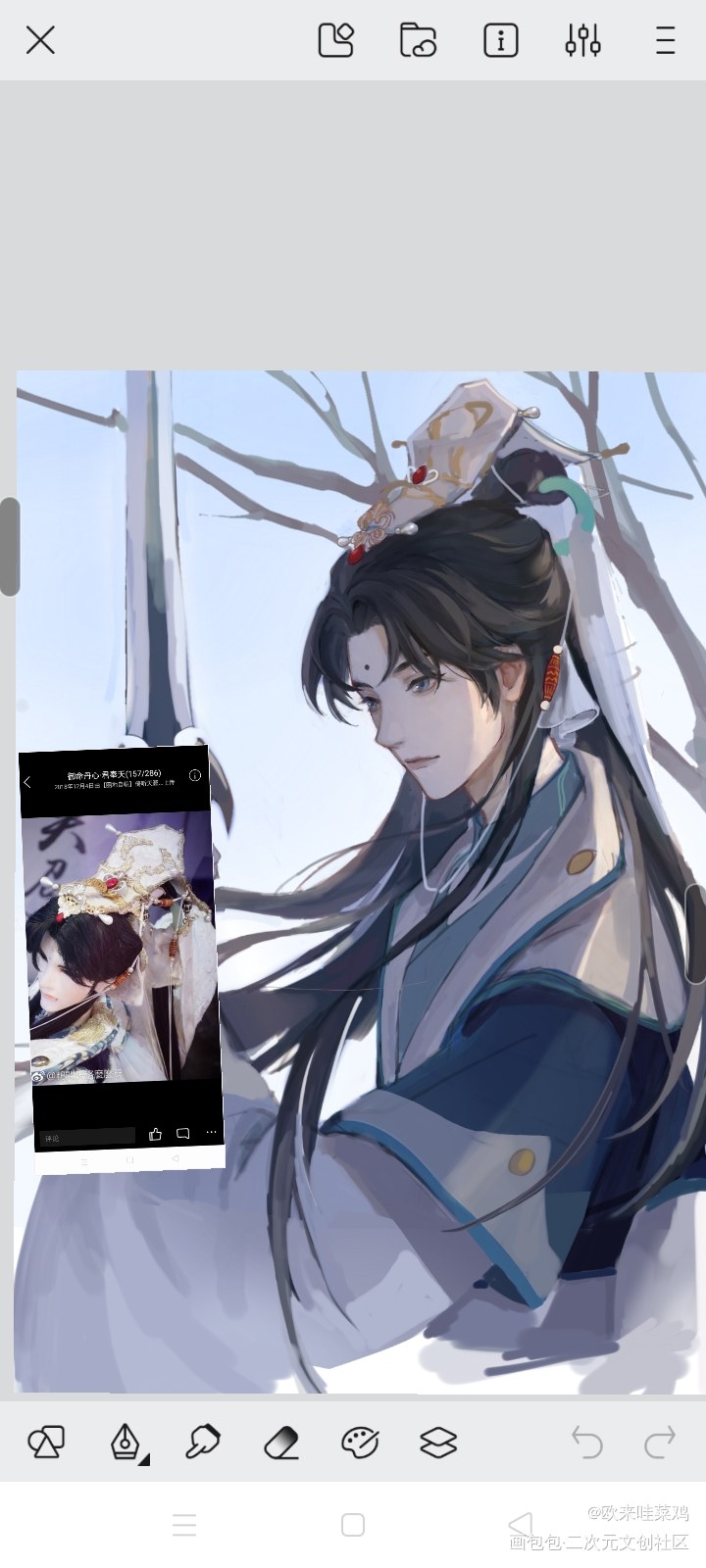 摸鱼_霹雳布袋戏君奉天古风绘画作品