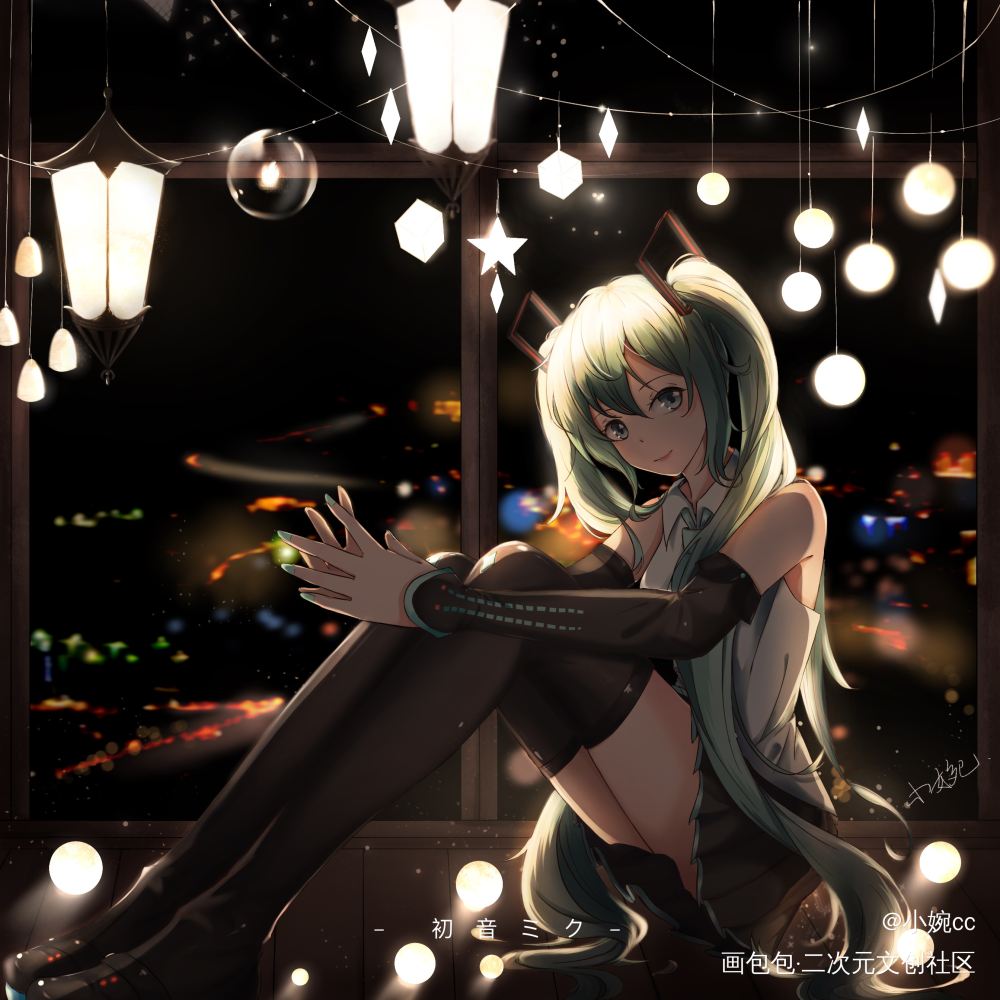 初音未来_初音未来平涂绘画绘画作品