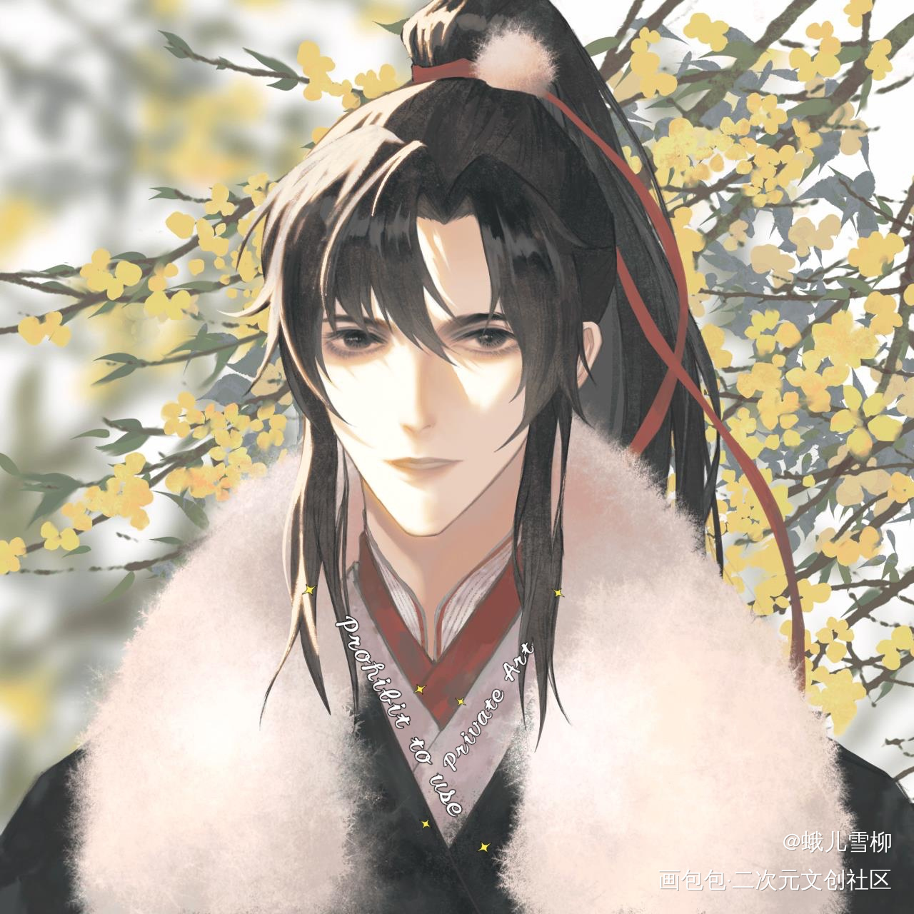 《疏香绘春》羡生贺_魔道祖师忘羡古风厚涂绘画作品