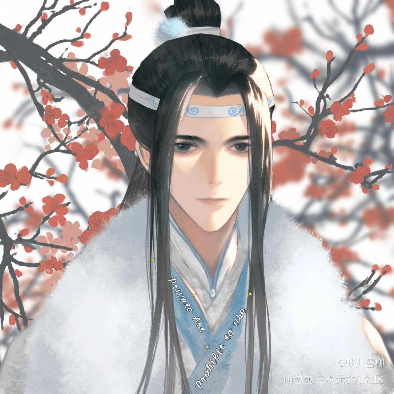 《疏香绘春》叽生贺_魔道祖师忘羡古风厚涂绘画作品