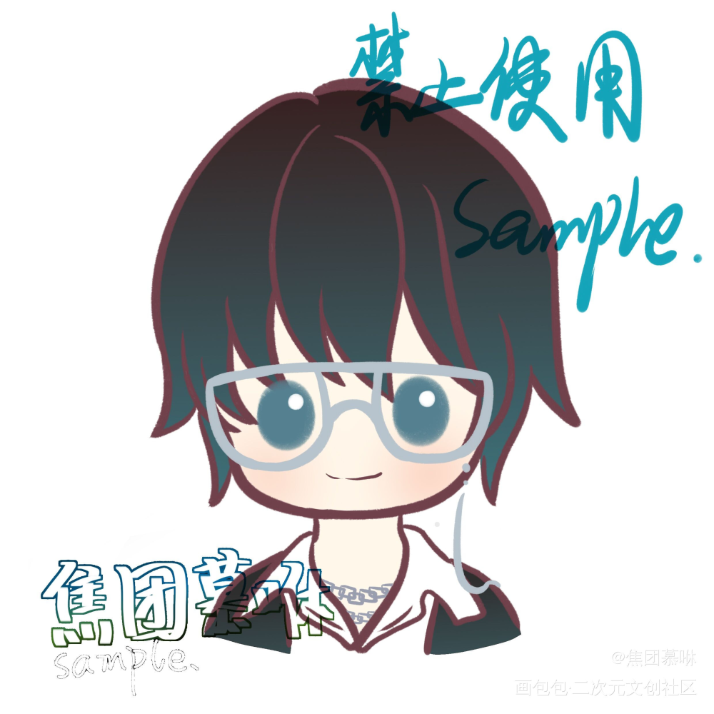 稿_Q版指绘摸鱼约稿绘画绘画作品