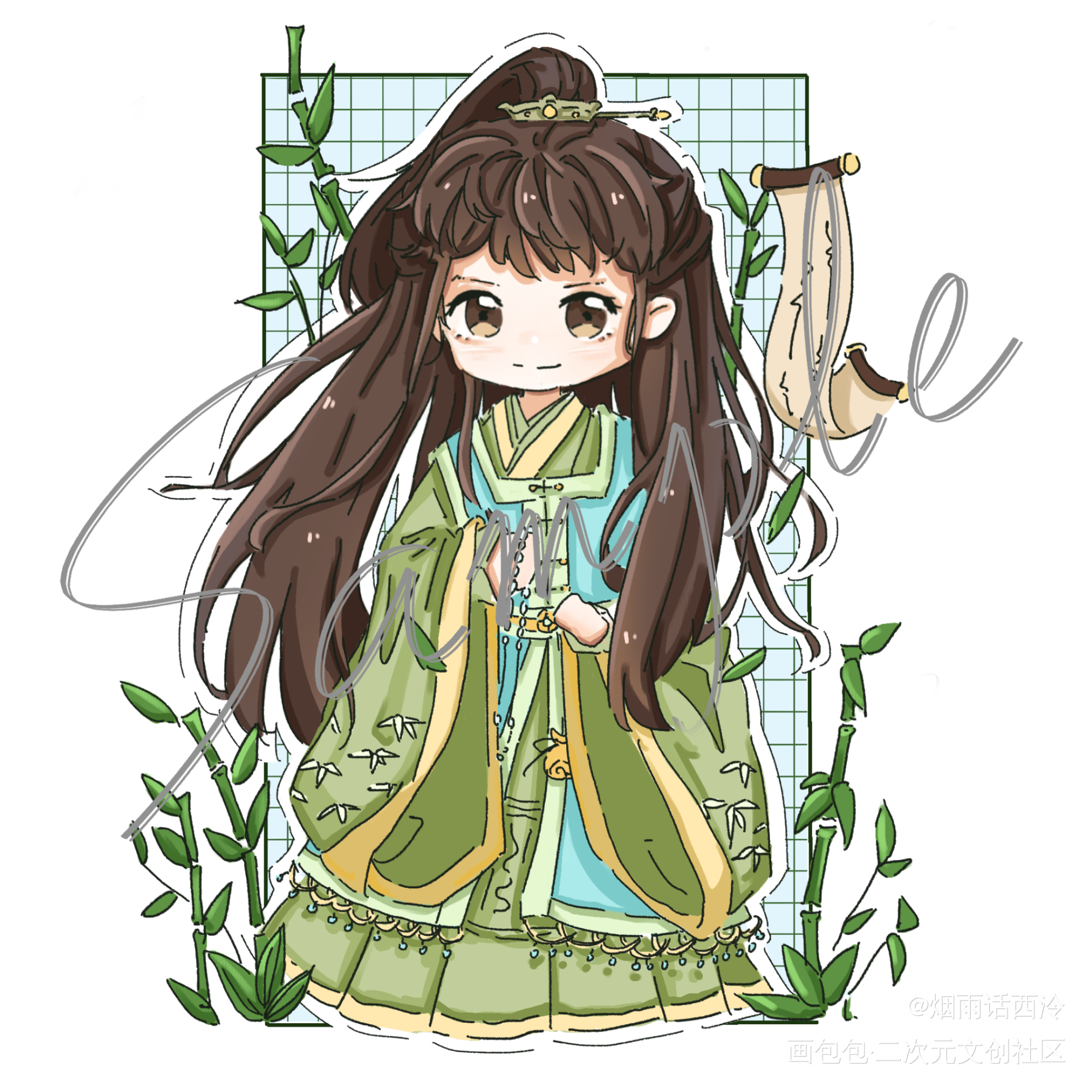 小三爷生日快乐！！！_盗墓笔记吴邪Q版绘画作品
