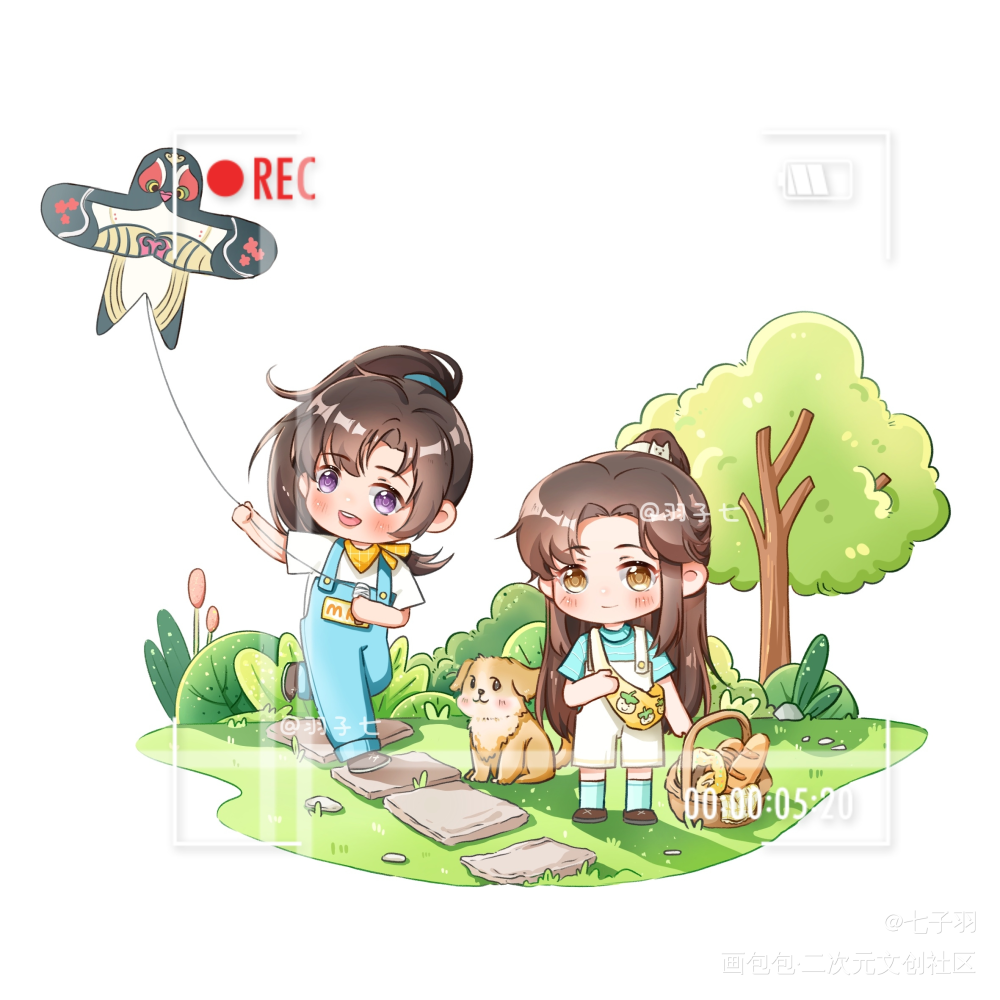 一起去放风筝吧✨_二哈和他的白猫师尊燃晚绘画作品