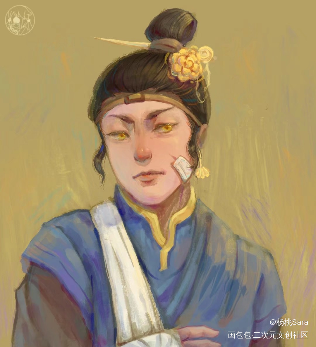小管营施恩_水浒传古风厚涂施恩四大名著绘画作品