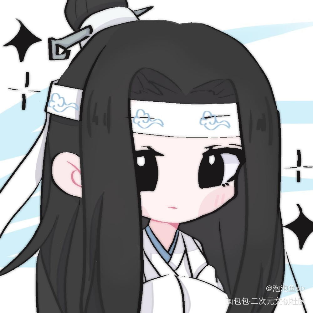 机_魔道祖师蓝忘机Q版绘画作品