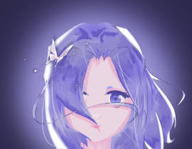 紫发女孩_绘画作品