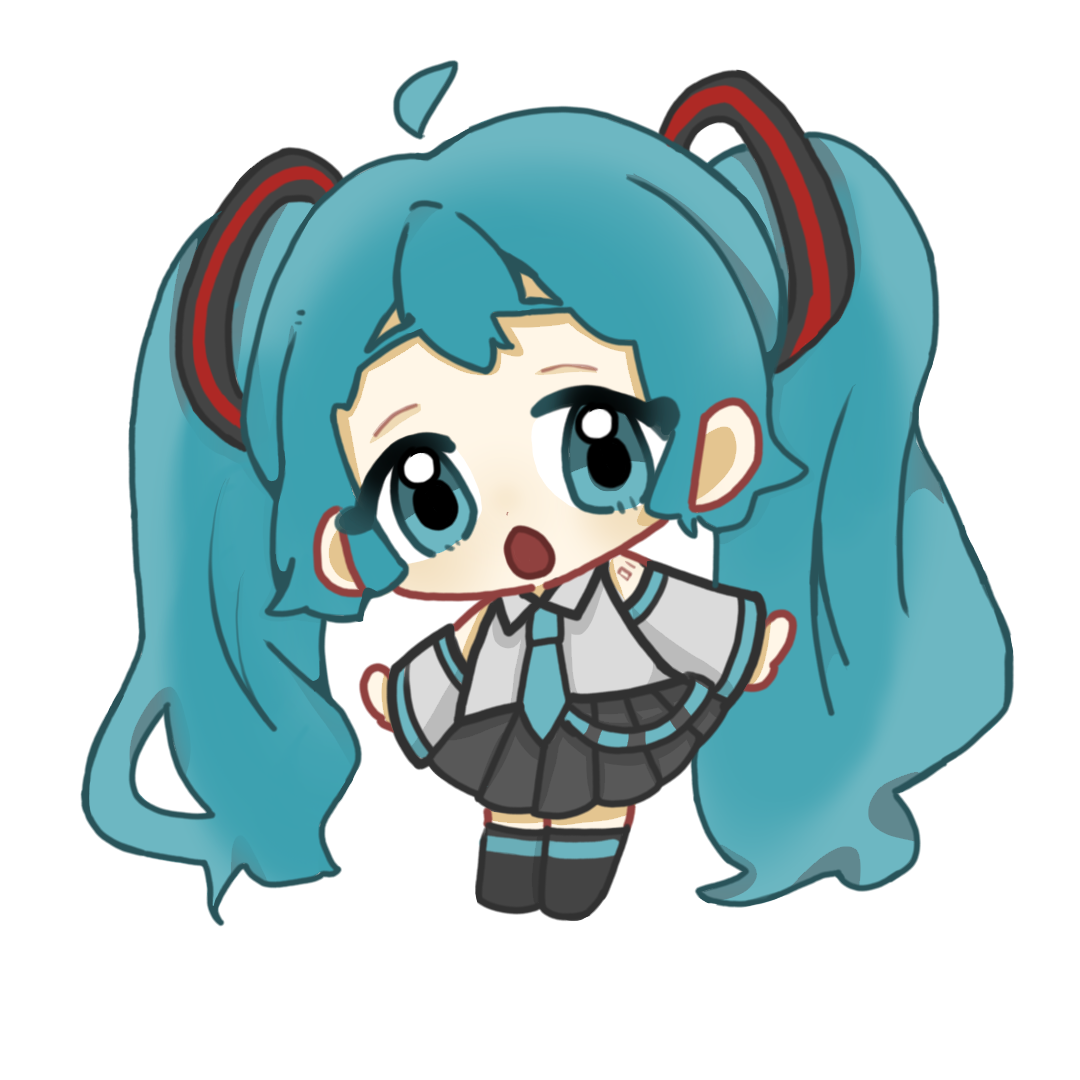 我去，初音未来！_初音未来立绘Q版绘画作品