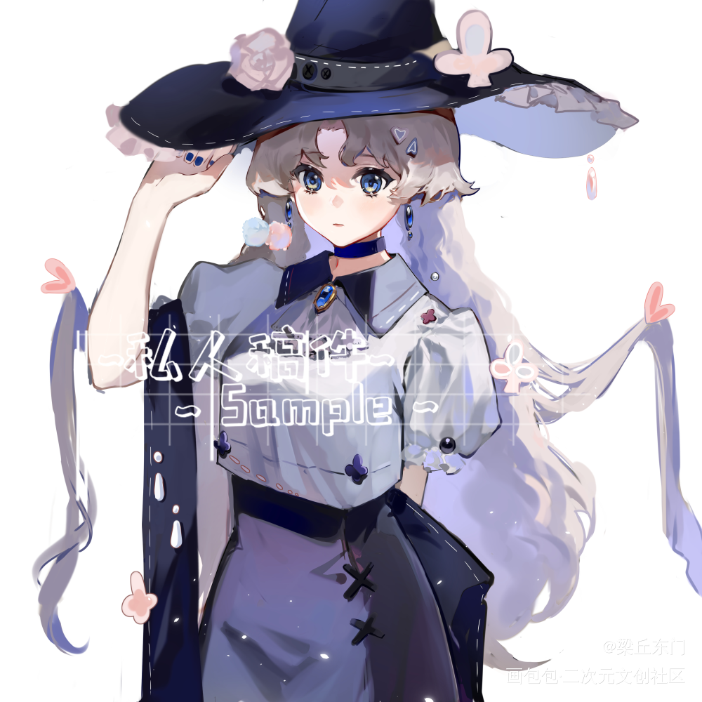 美少女稿_厚涂日系插画原创人设约稿oc绘画作品