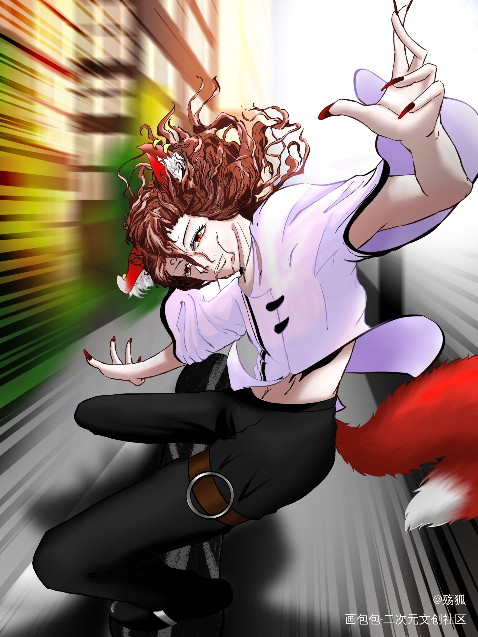 【活瑟笙香】01_平涂日系楚匛摸鱼自设板绘oc绘画作品