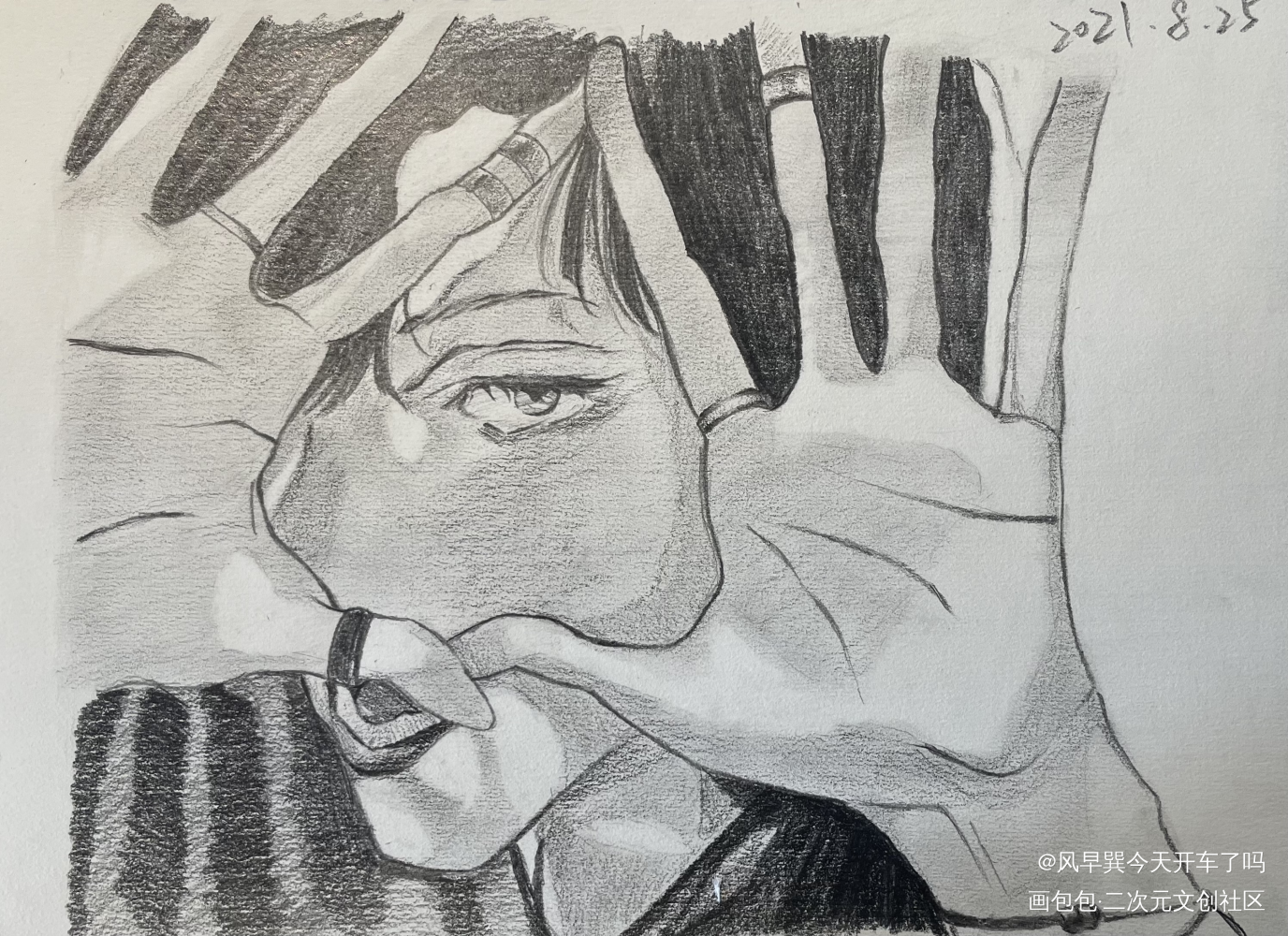 已经不记得自己画的啥了总之是帅_手绘绘画作品