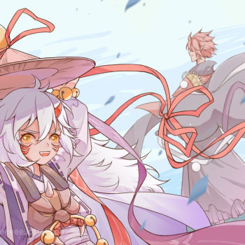 阴阳师酒茨茨木童子酒吞童子绘画作品