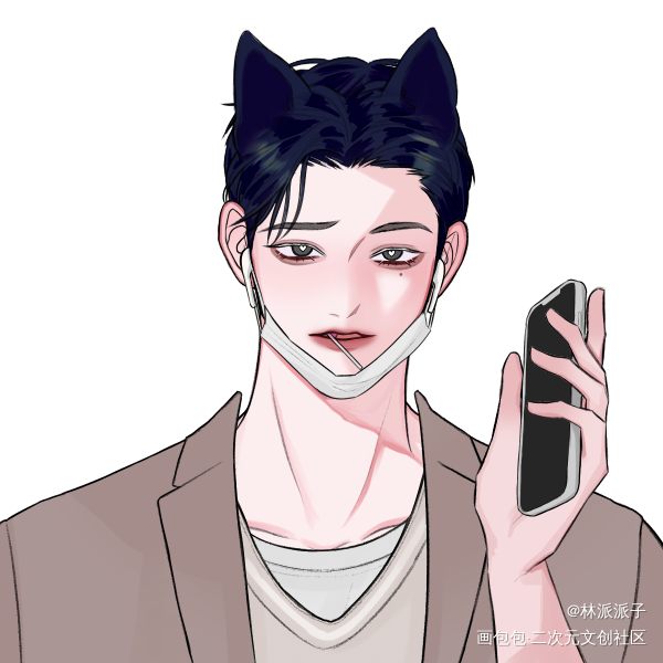 留个电话？_oc绘画作品