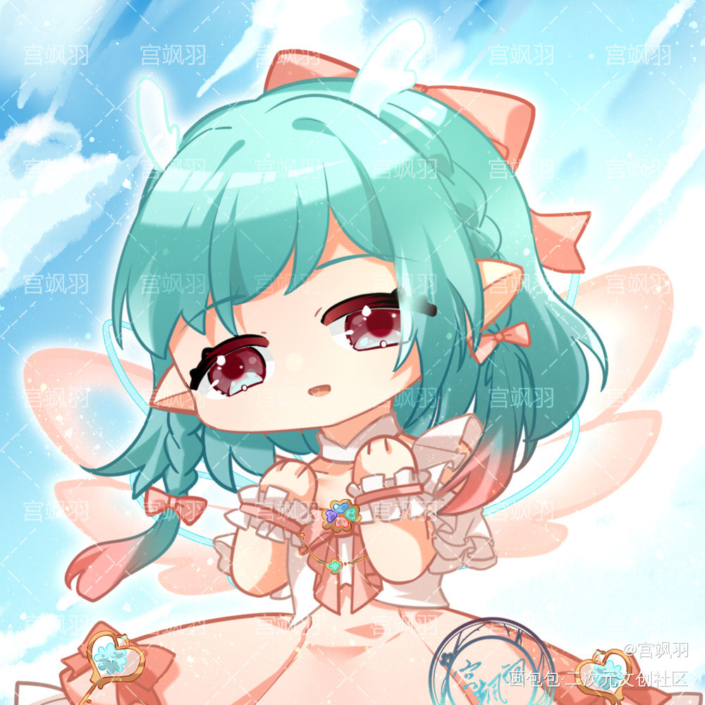【绘画/王者荣耀】时之祈愿_王者荣耀云中君瑶日系Q版插画同人绘画作品
