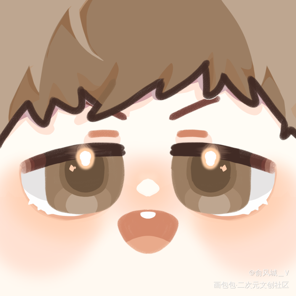 一张可爱滴脸蛋_小白杨白新羽Q版同人绘画作品