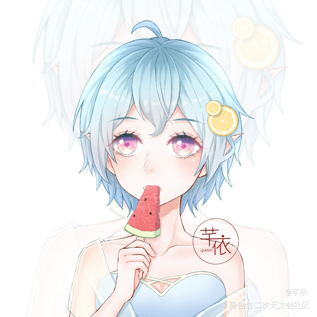 夏日小精灵_平涂日系我要上首推头像绘画原创绘画作品