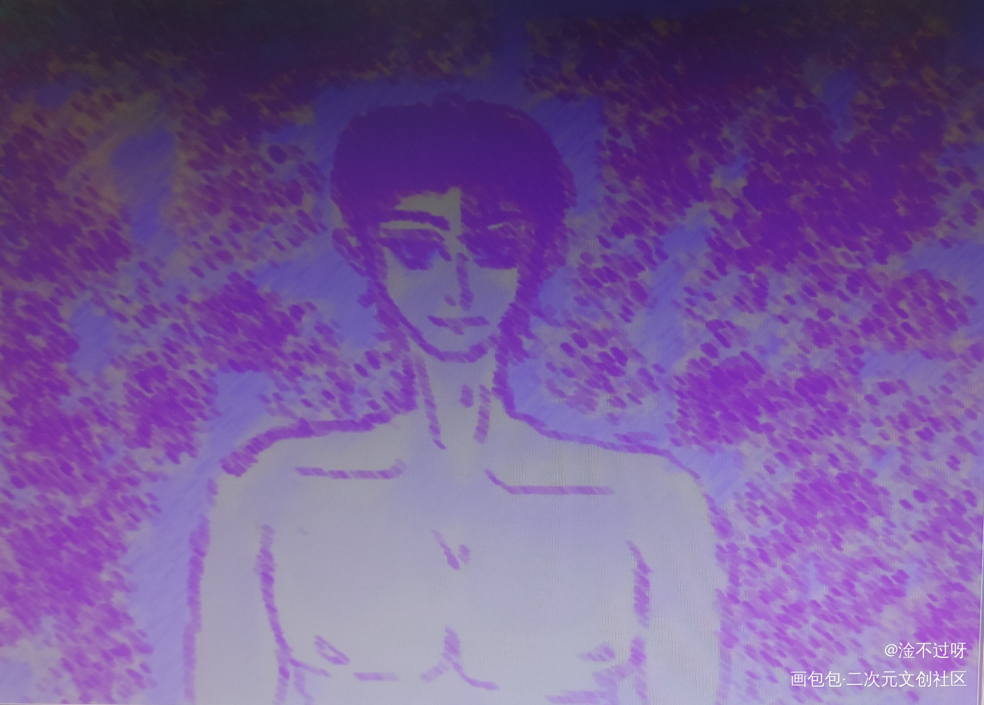 就是一个紫色头像了_厚涂头像绘画练习绘画绘画作品