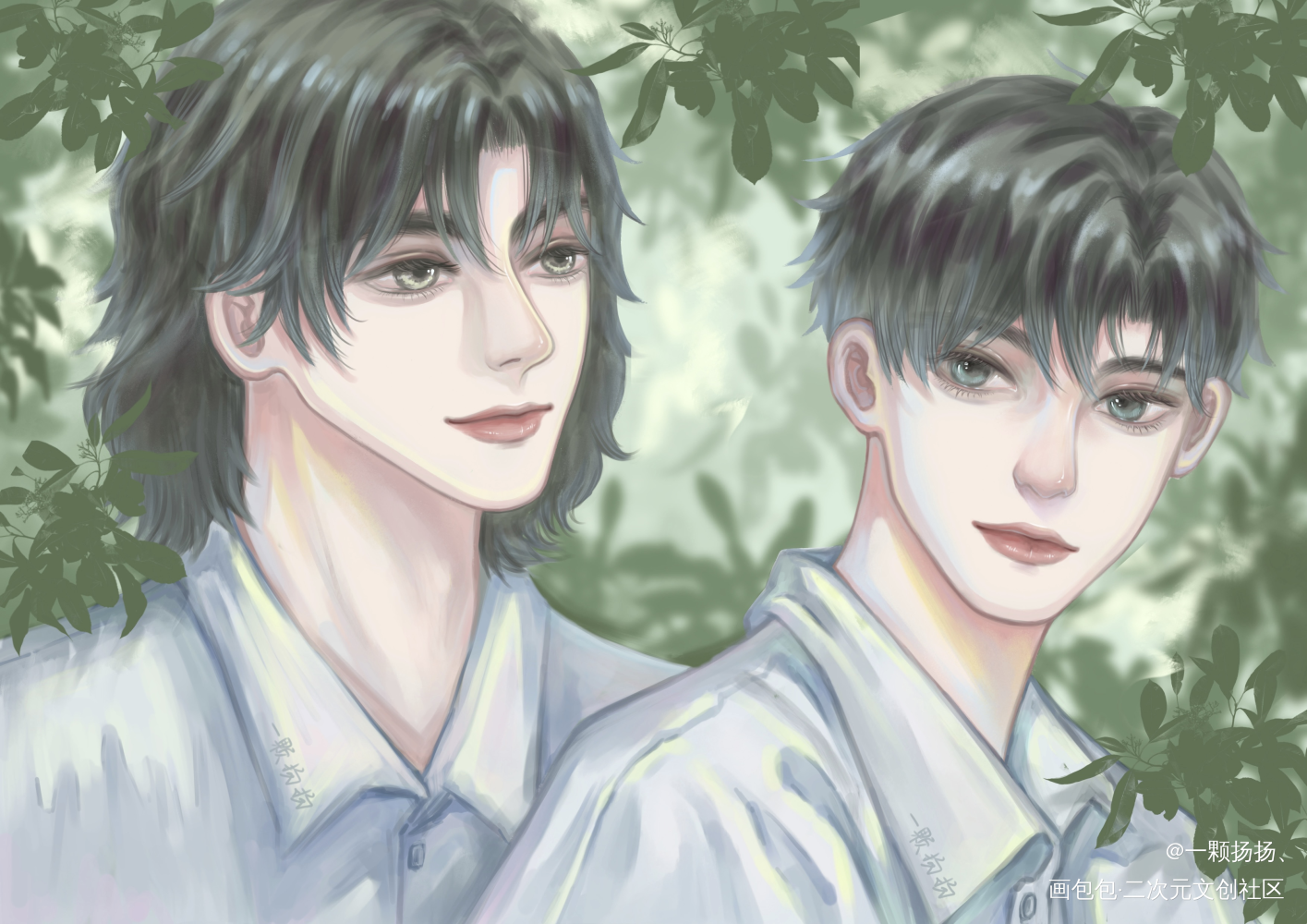 对望_一醉经年188男团寒故绘画作品