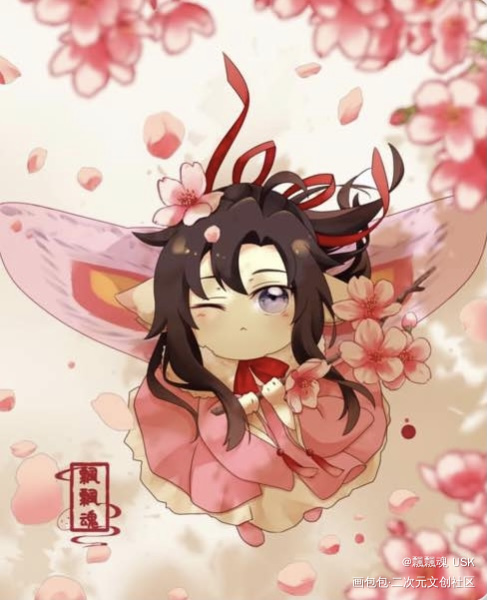 蛾子羨???_魔道祖师魏无羡绘画作品