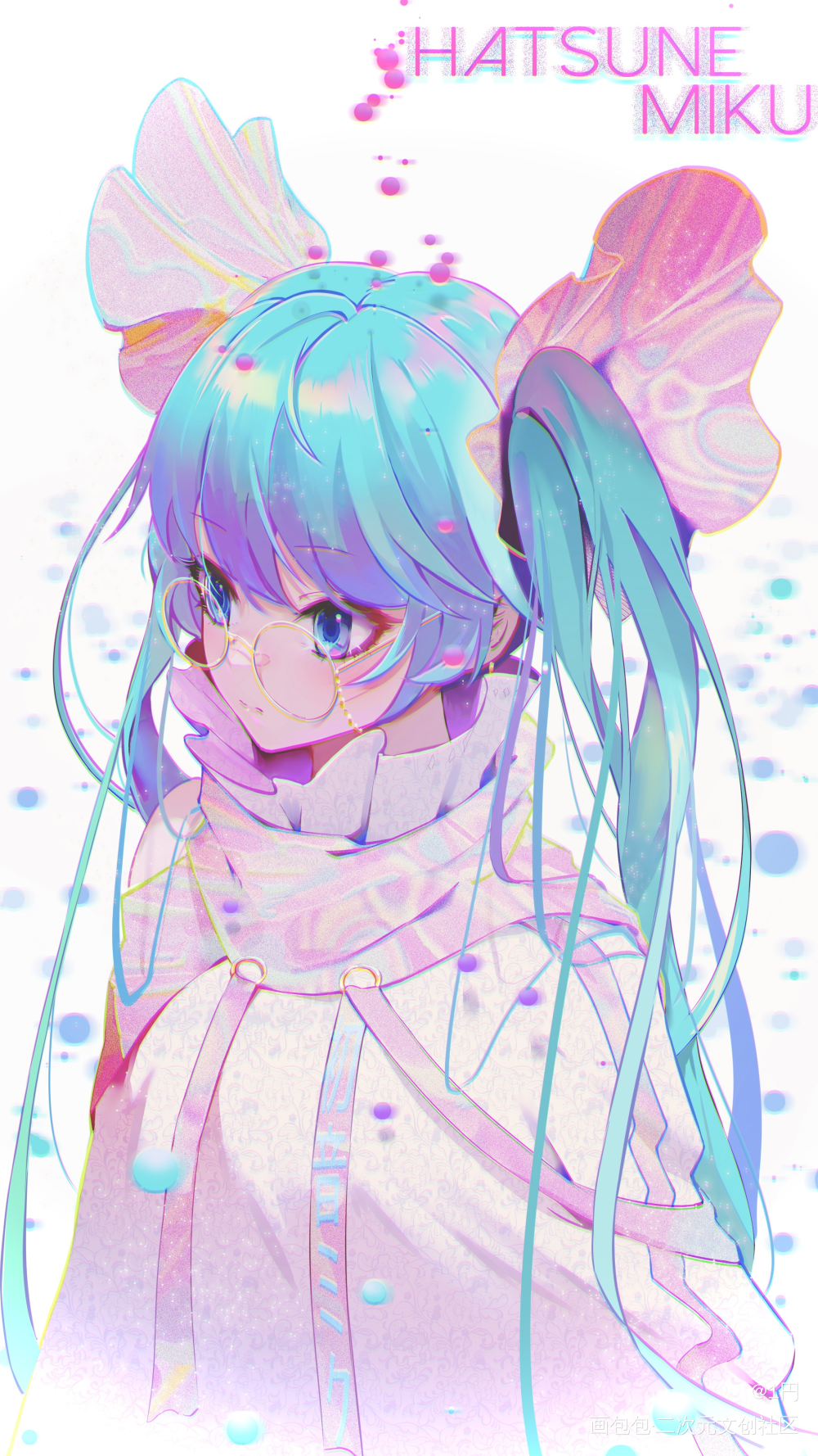 3.9°C_初音未来平涂日系插画摸鱼绘画作品