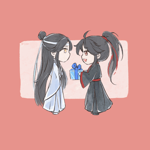 礼物~动图_魔道祖师忘羡绘画作品