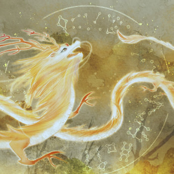 一张好喜欢的稿子_龙水墨古风绘画作品