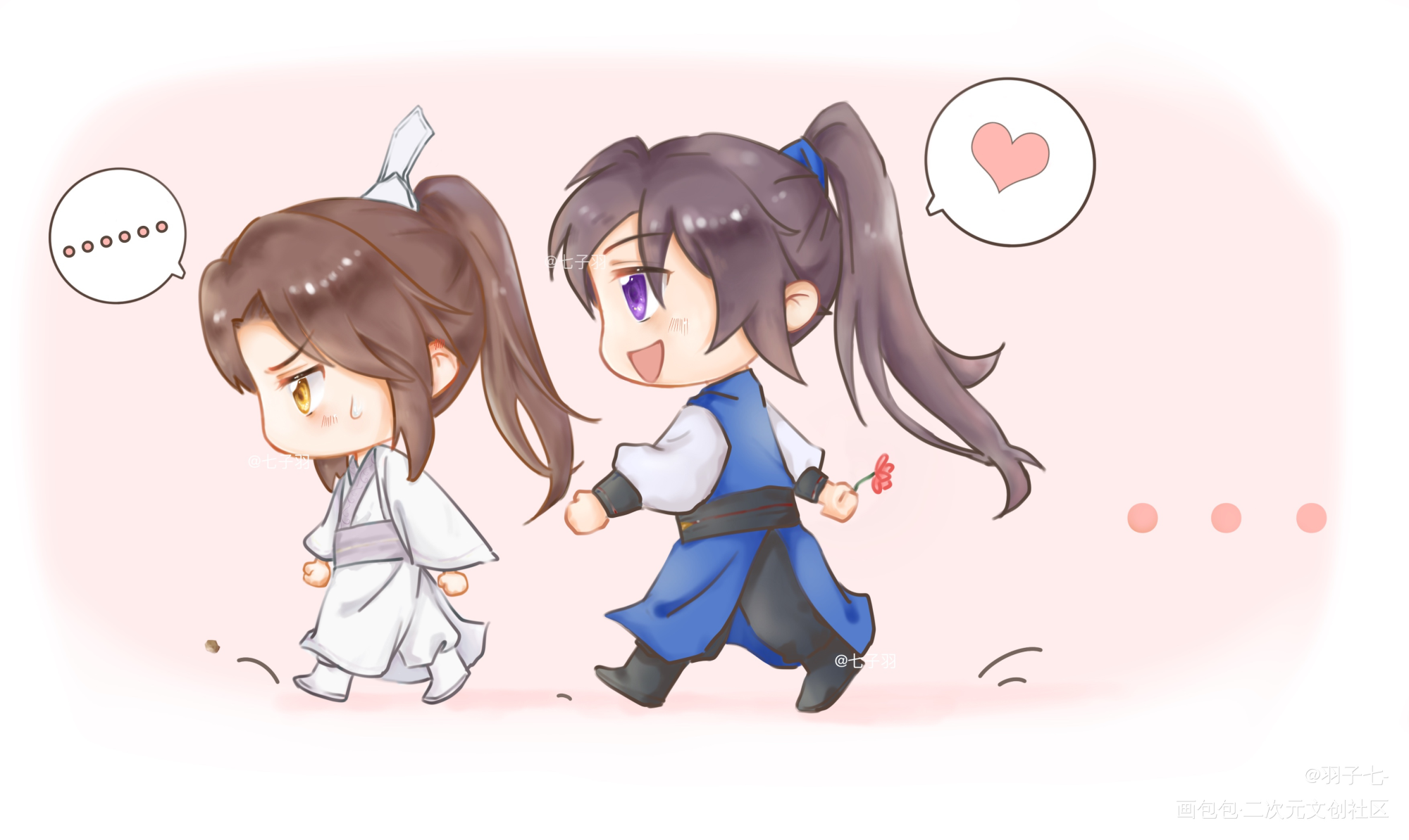 燃晚的一些脑洞_二哈和他的白猫师尊燃晚绘画作品