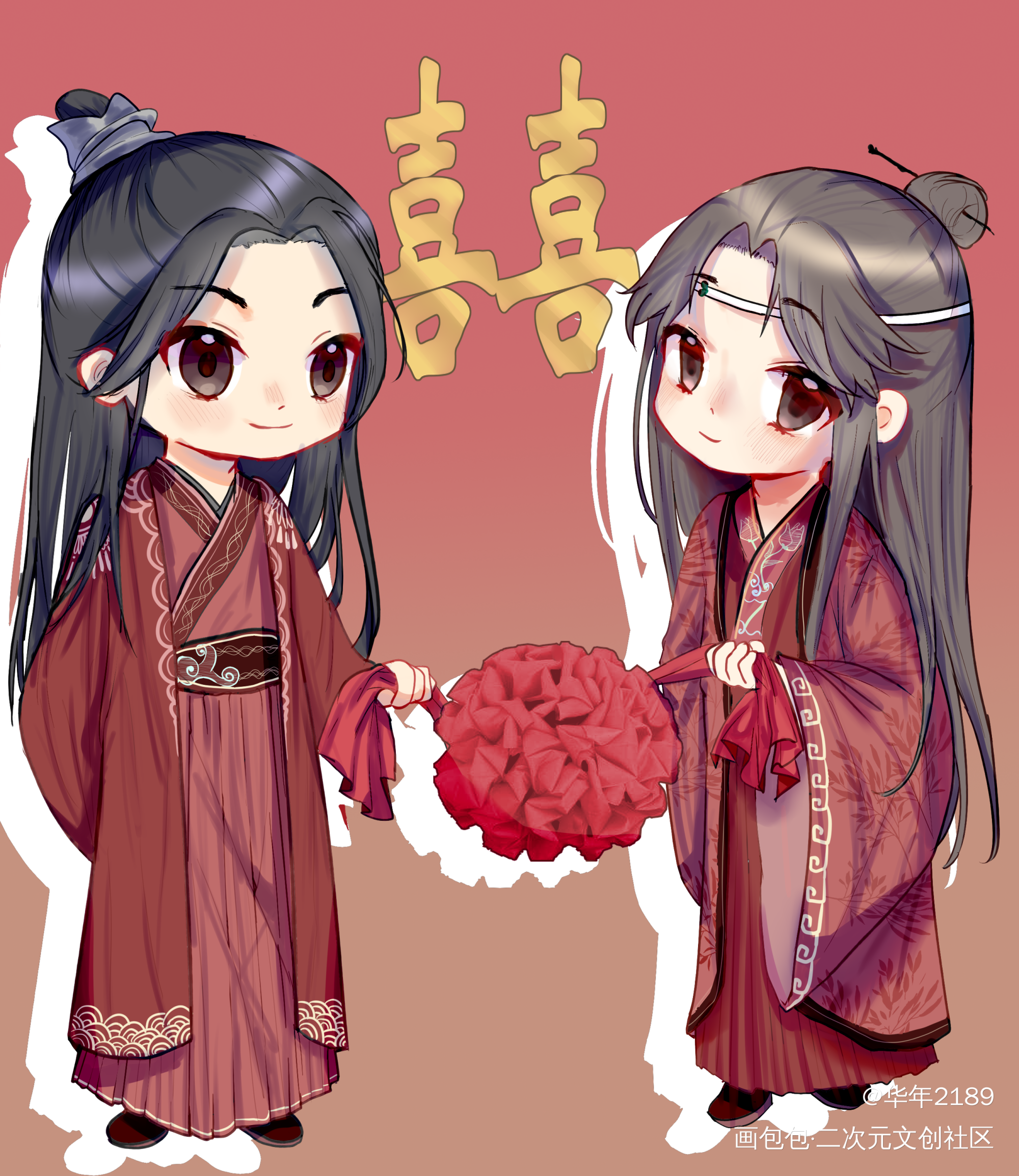 山河不夜天婚服_山河不夜天绘画作品