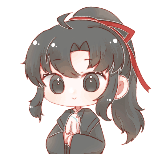 小羡抱兔叽-小动图_魔道祖师忘羡魏无羡Q版墨香铜臭绘画作品