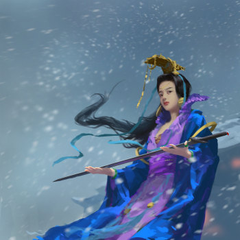四名景之公主自刎_天官赐福厚涂雨师篁绘画作品