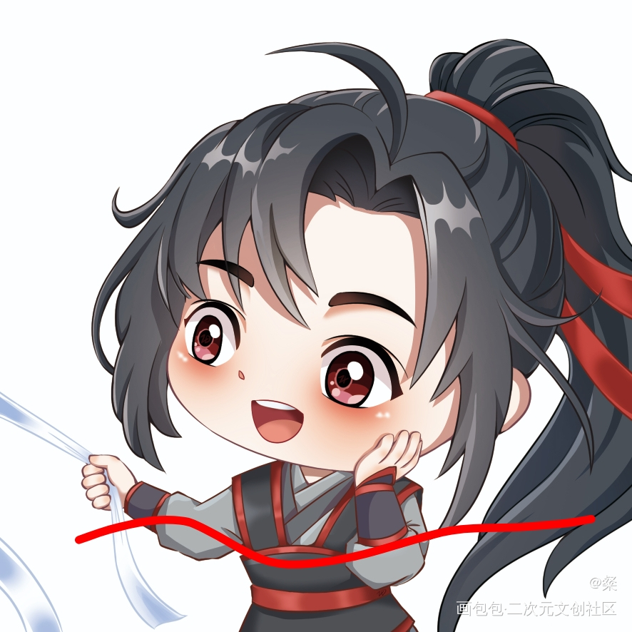 羡羡_魔道祖师忘羡Q版约稿绘画作品