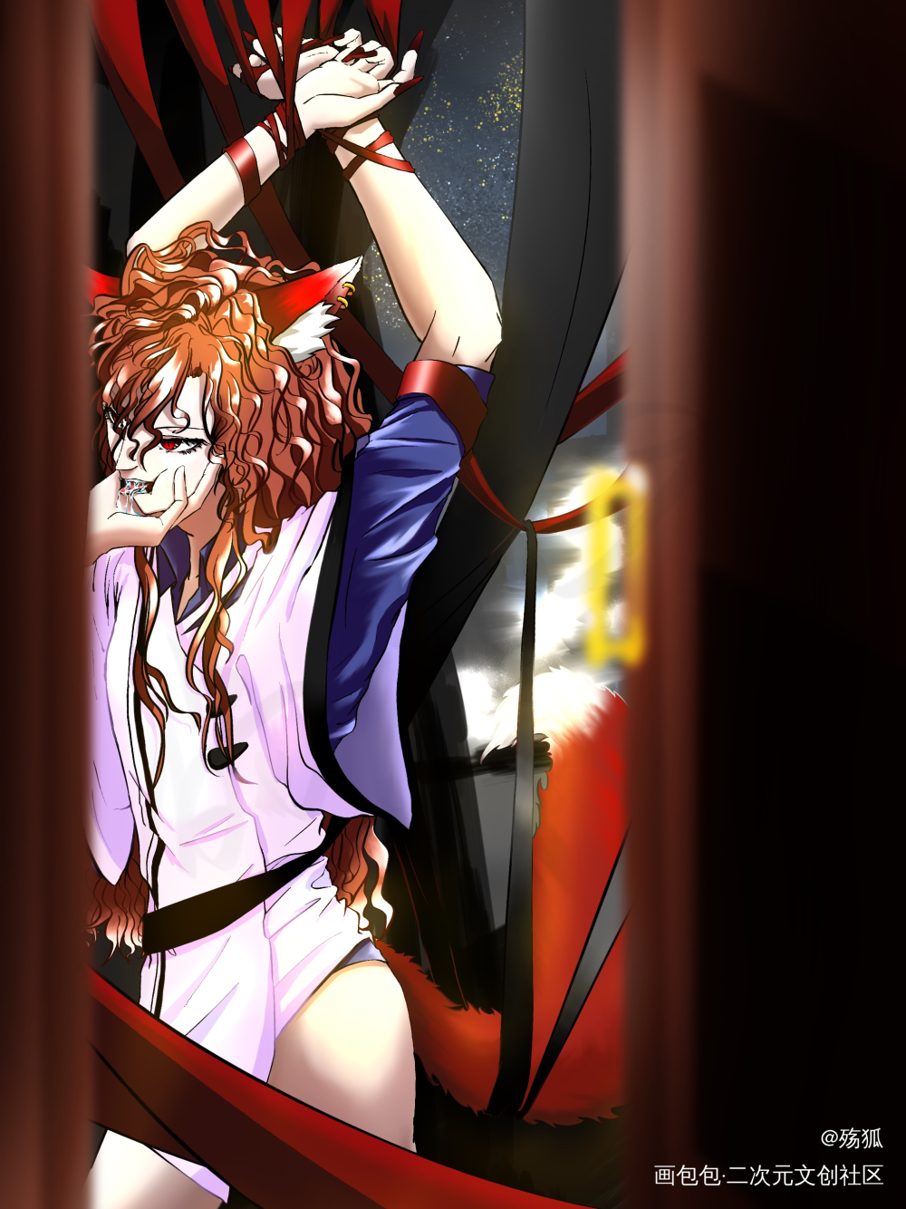 【活瑟笙香】02_平涂日系楚匛摸鱼板绘oc绘画作品