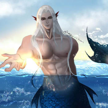 深海先生德萨罗人鱼板绘阿伽雷斯绘画作品