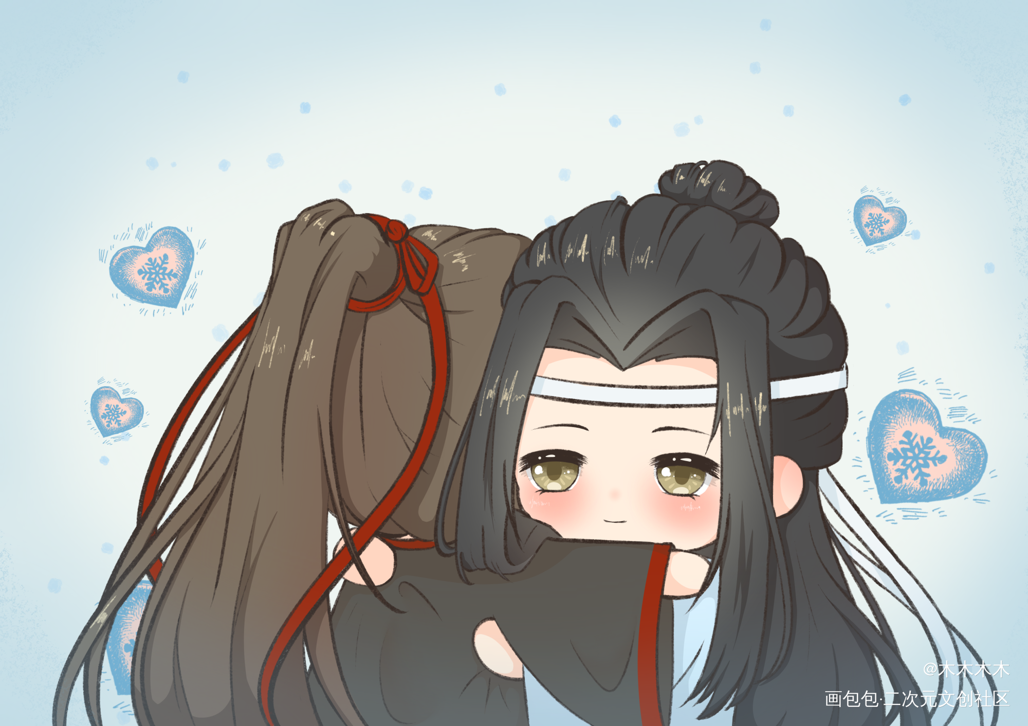 忘羡_魔道祖师忘羡Q版墨香铜臭绘画作品