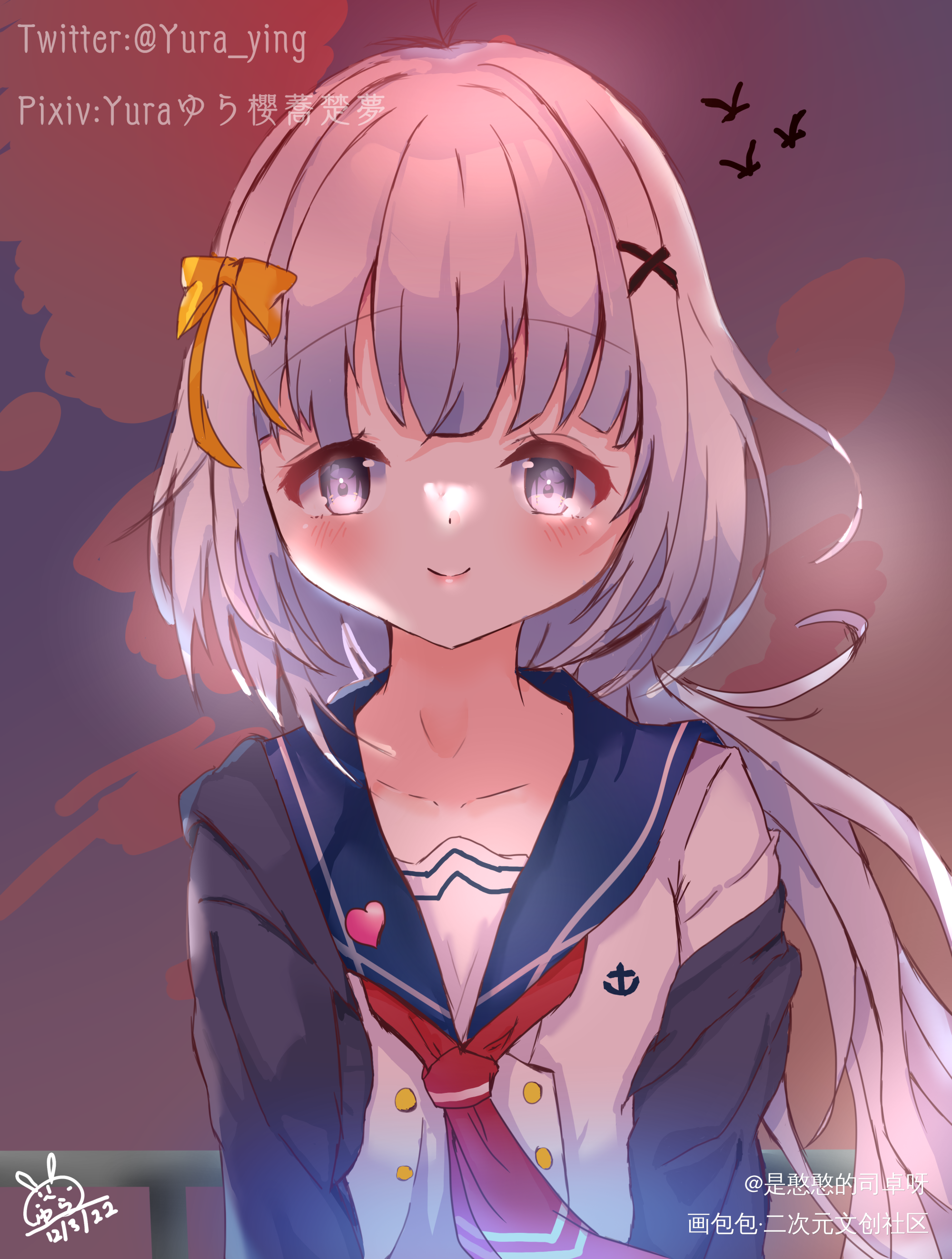 かえりまょう_平涂日系我要上首推插画板绘oc绘画作品