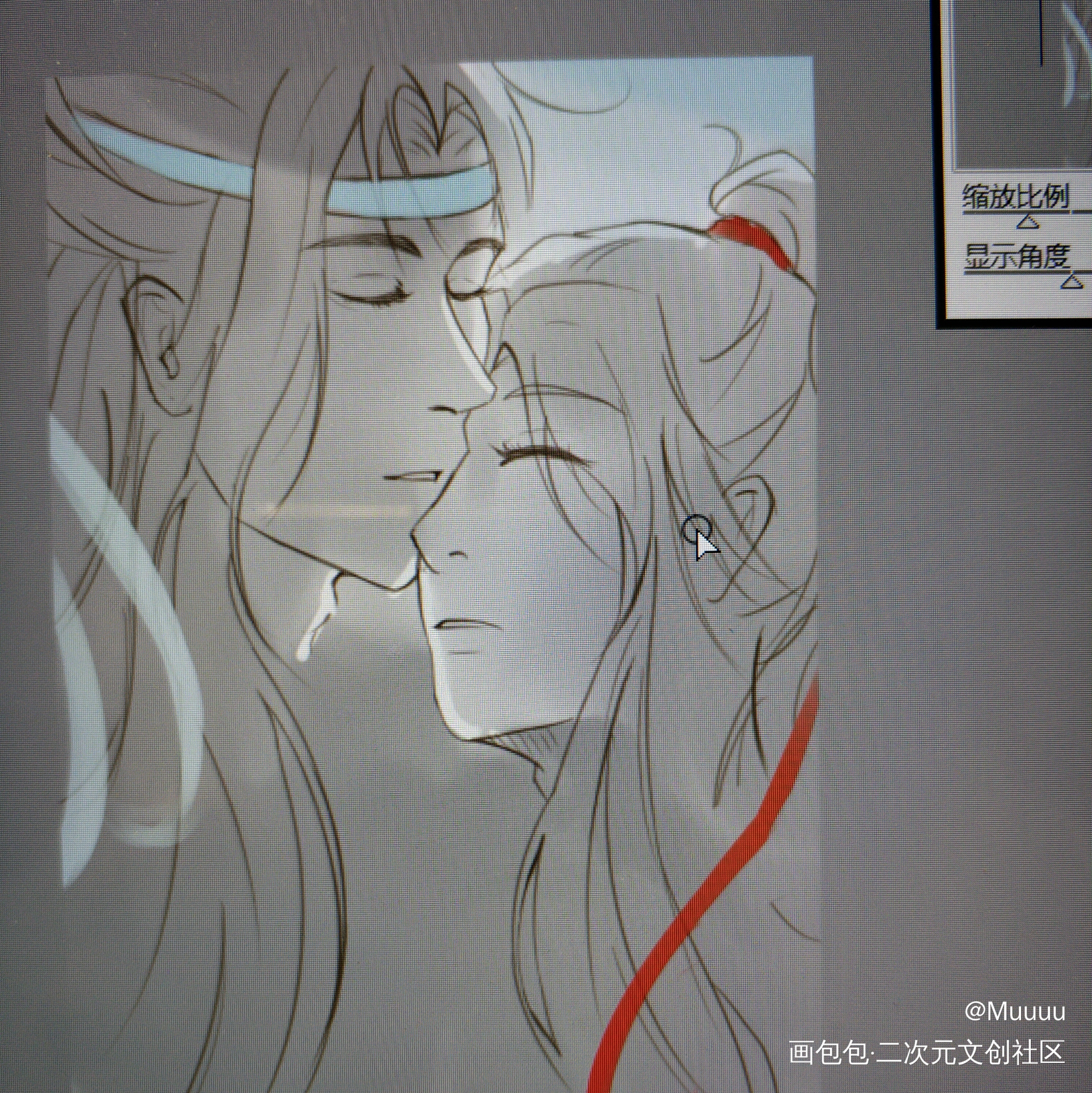 無文案_魔道祖师忘羡蓝忘机魏无羡绘画作品