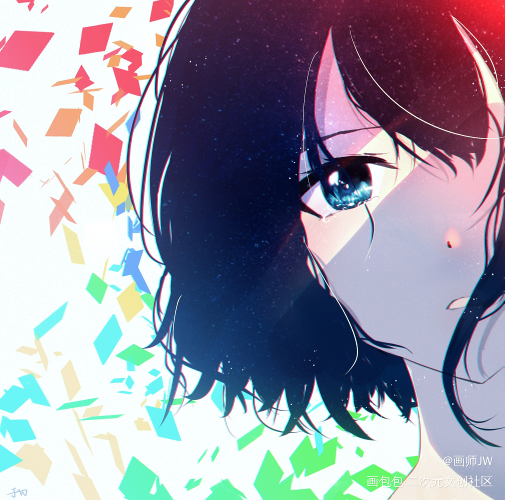 关于她_手绘厚涂日系插画孤寂少女风景板绘插画绘画原创oc绘画作品