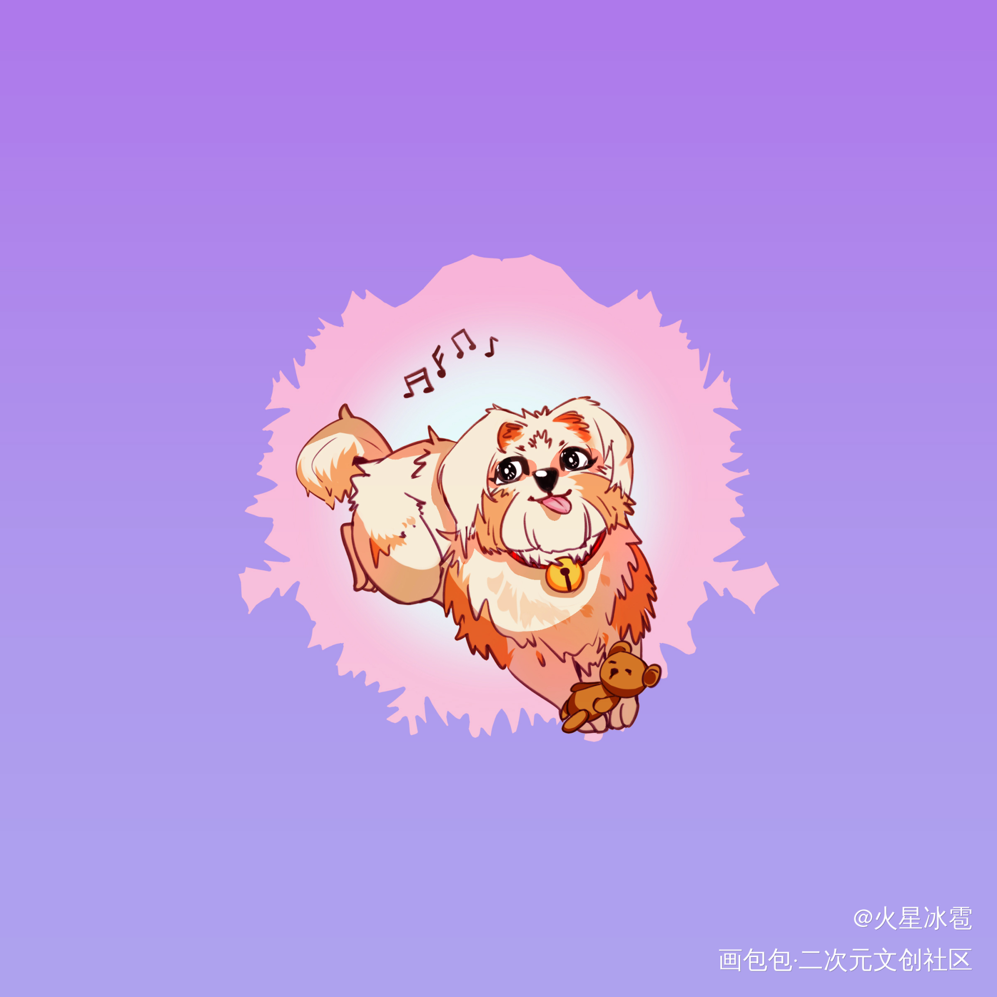 汪呜~_平涂画画绘画绘画作品
