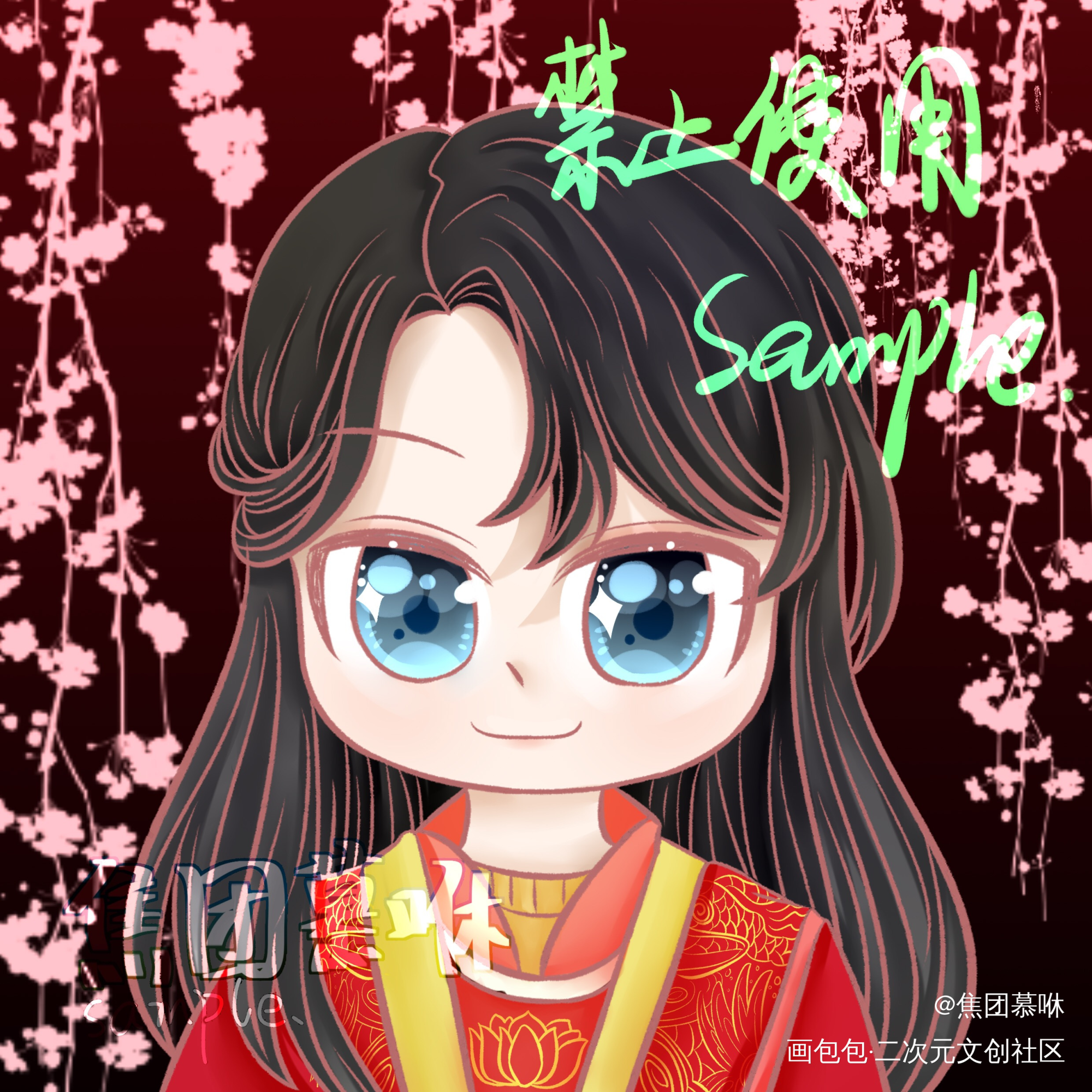 稿件_Q版指绘摸鱼约稿绘画绘画作品