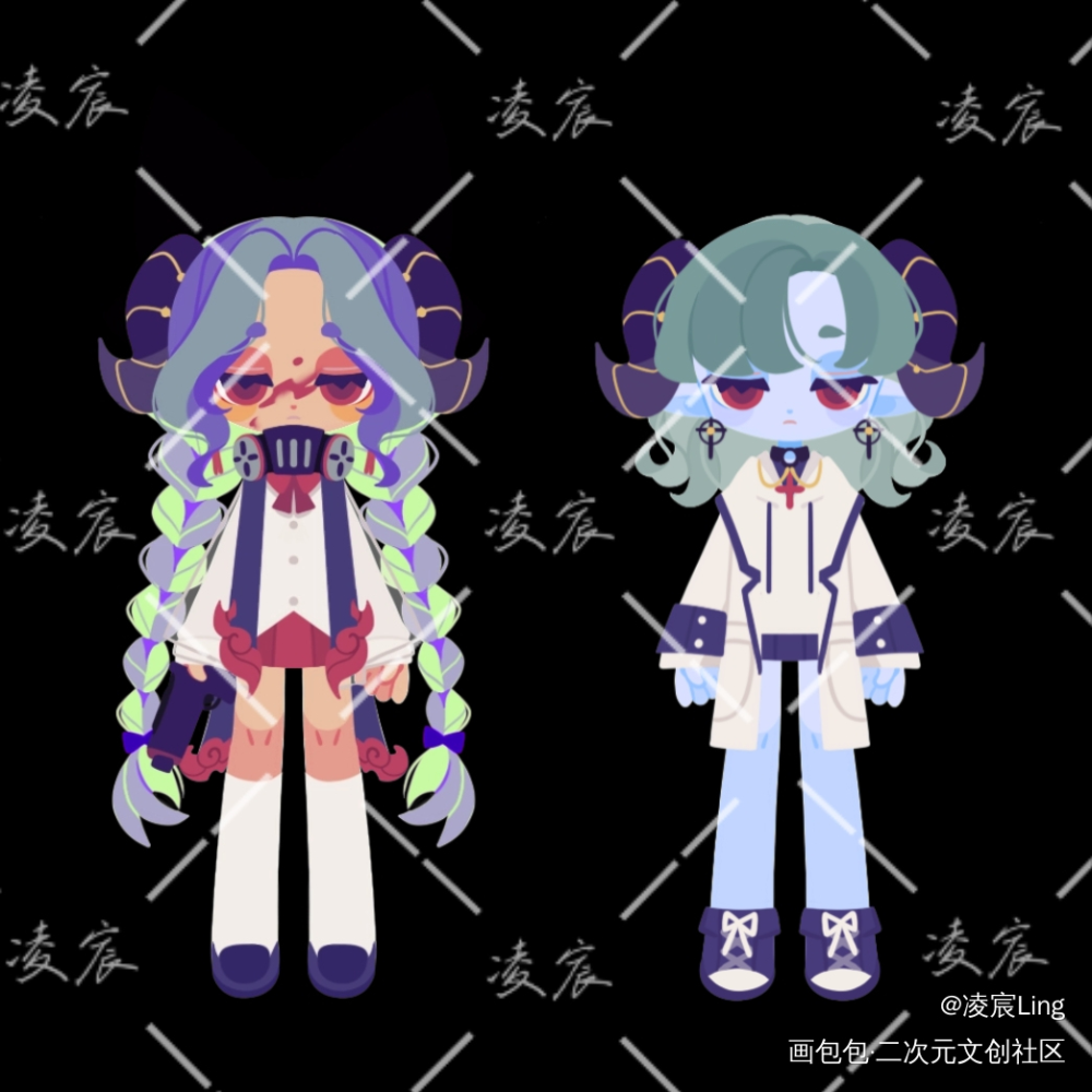 无烬×无月_烬月oc绘画作品