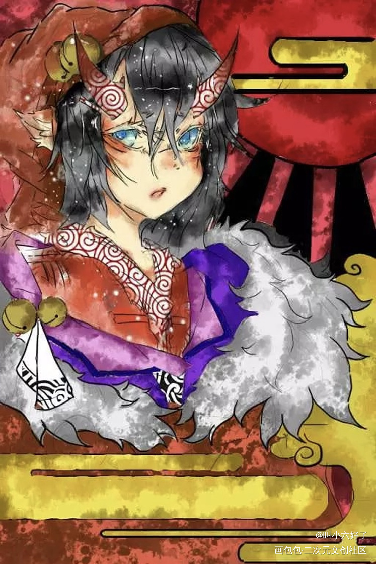 百物阿桑_平涂日系插画原创绘画作品