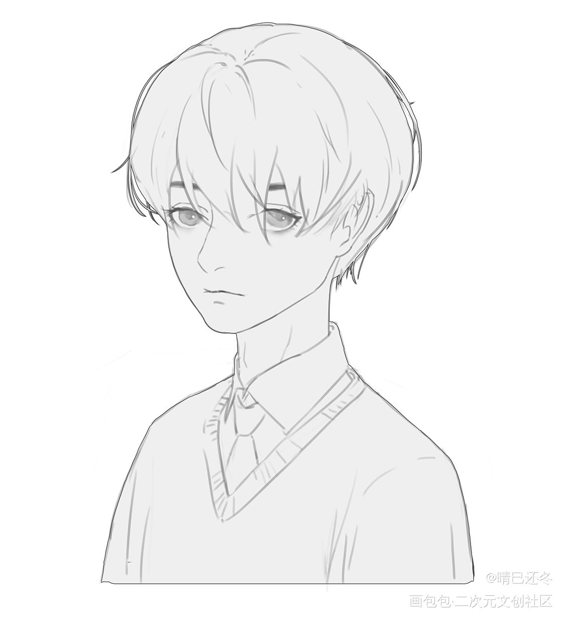 摸个头像_少年原创oc绘画作品